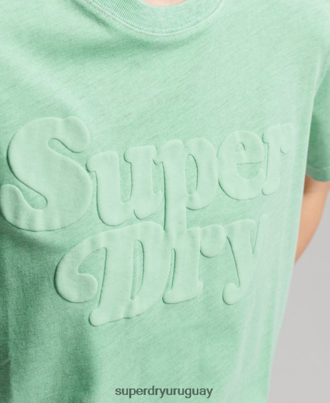uy Superdry mujer playera cooper con logo clásico de los años 70 verde DT2N8Z2727 ropa
