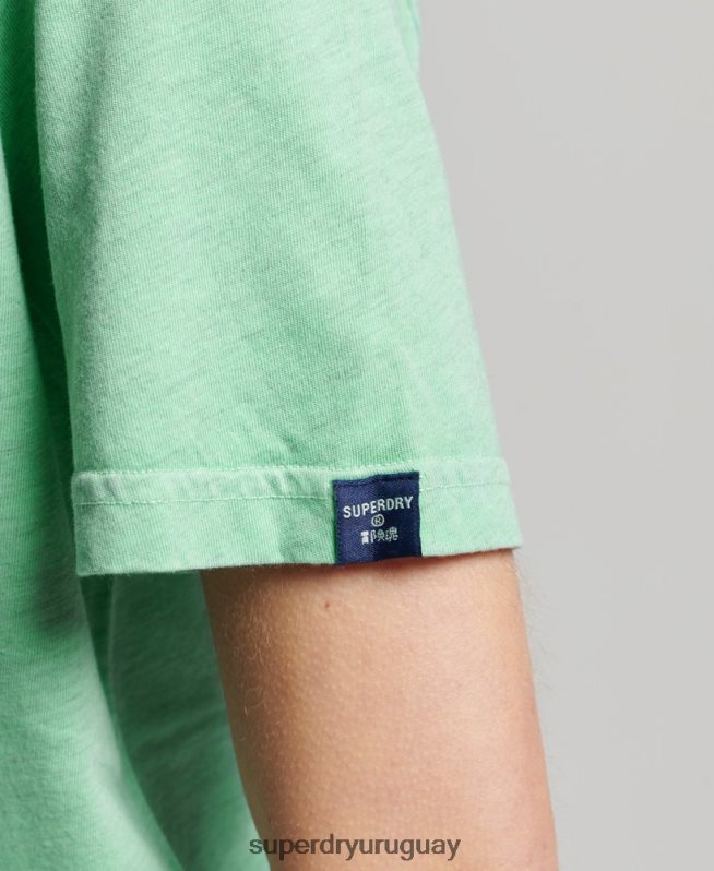 uy Superdry mujer playera cooper con logo clásico de los años 70 verde DT2N8Z2727 ropa