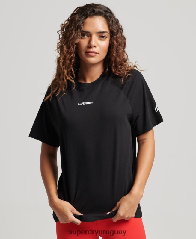 uy Superdry mujer playera de manga corta core negro DT2N8Z2742 ropa
