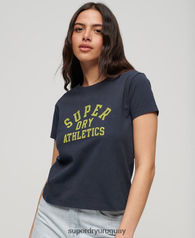 uy Superdry mujer playera deportiva esencial con gráfico de los años 90 azul DT2N8Z2030 ropa