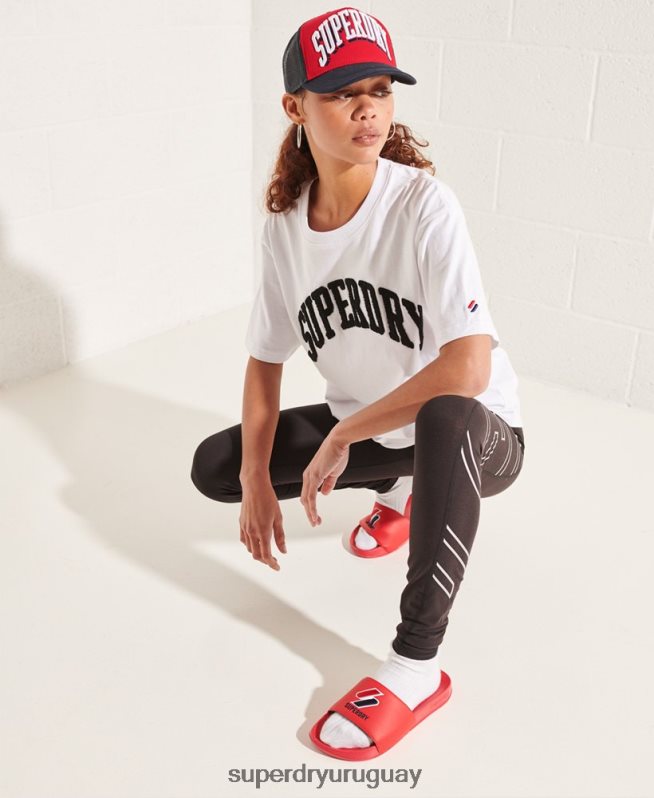 uy Superdry mujer playera mono con arco varsity blanco DT2N8Z6300 ropa