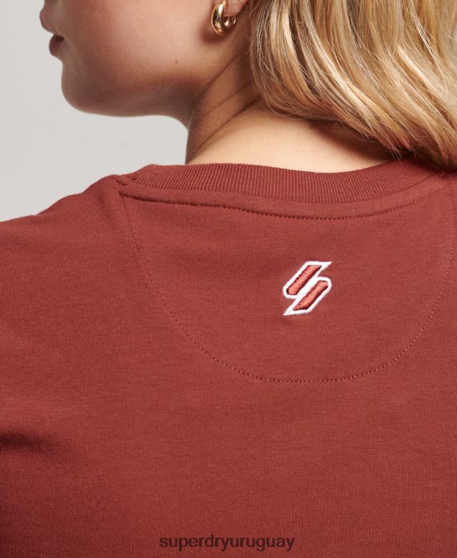 uy Superdry mujer playera pequeña con bordado gráfico de código rojo DT2N8Z2233 ropa
