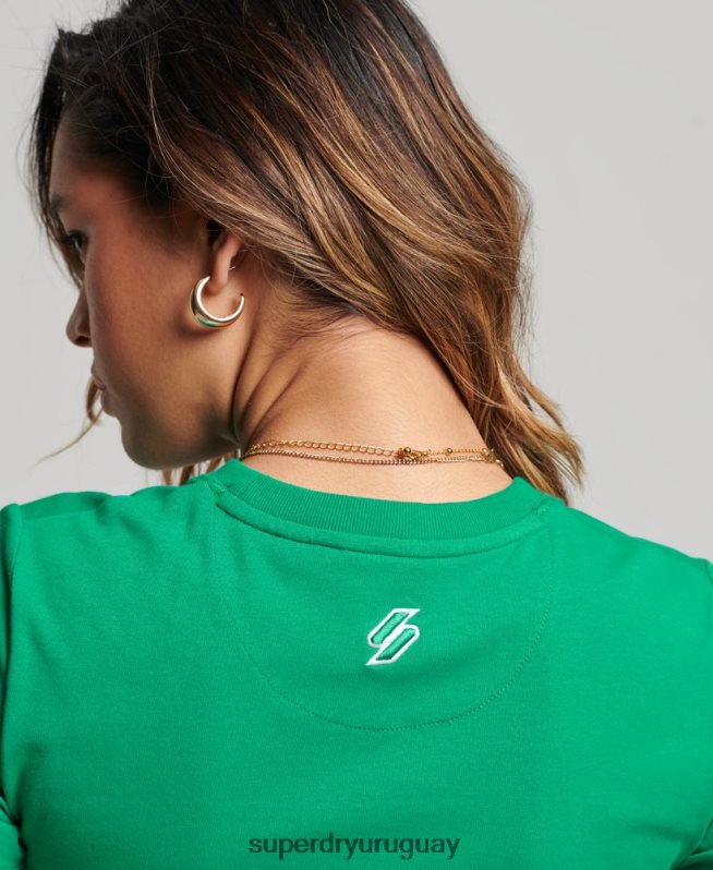 uy Superdry mujer playera pequeña con bordado gráfico de código verde DT2N8Z2264 ropa