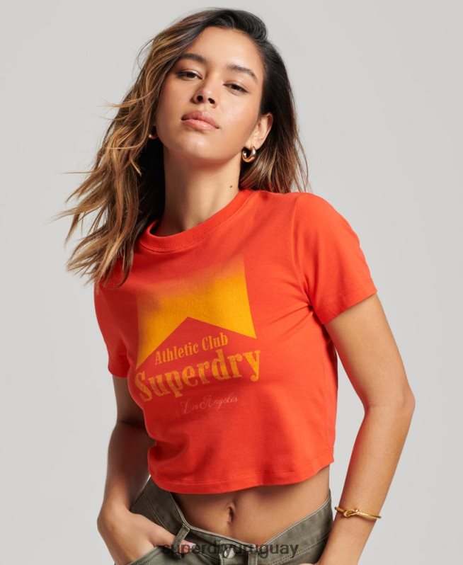 uy Superdry mujer playera pequeña con gráfico rojo DT2N8Z2214 ropa