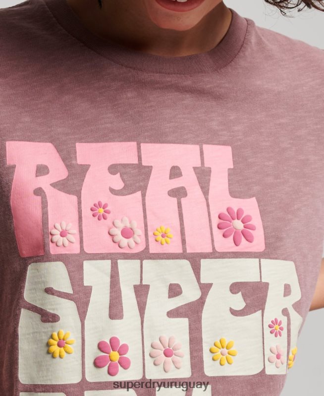 uy Superdry mujer playera superstate floral púrpura DT2N8Z2618 ropa