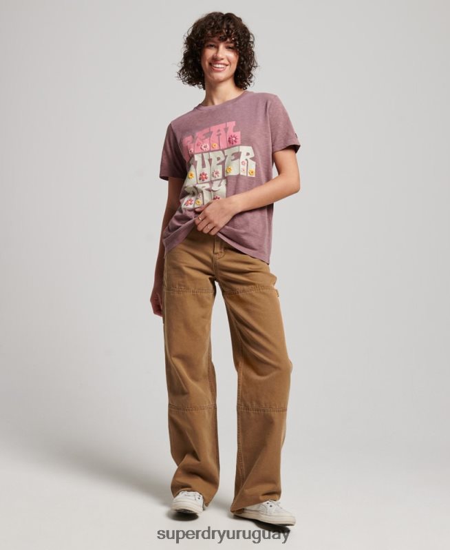 uy Superdry mujer playera superstate floral púrpura DT2N8Z2618 ropa