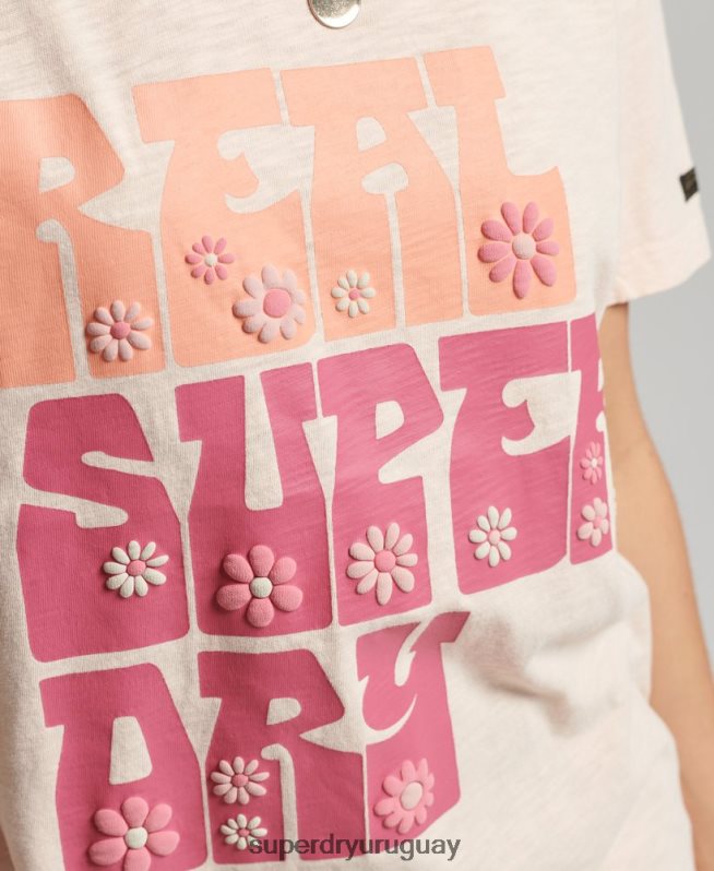 uy Superdry mujer playera superstate floral rosa DT2N8Z2633 ropa