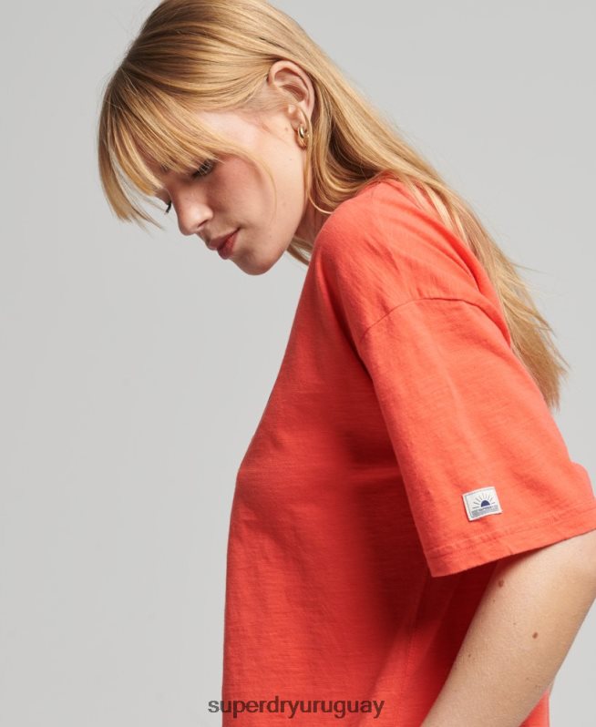 uy Superdry mujer playera vintage con rayas cali naranja DT2N8Z6189 ropa