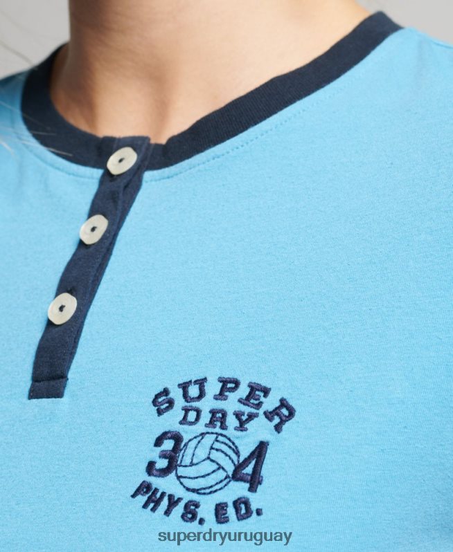 uy Superdry mujer playera vintage ringer tiny azul claro DT2N8Z6218 ropa