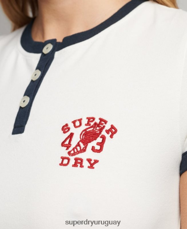 uy Superdry mujer playera vintage ringer tiny blanco DT2N8Z2817 ropa