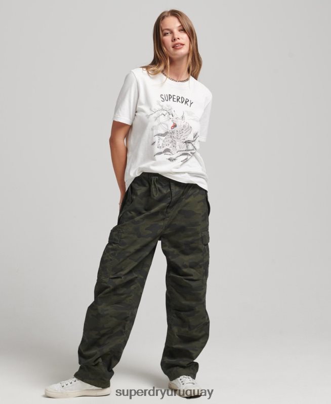 uy Superdry mujer suika camiseta gráfica crema DT2N8Z2732 ropa
