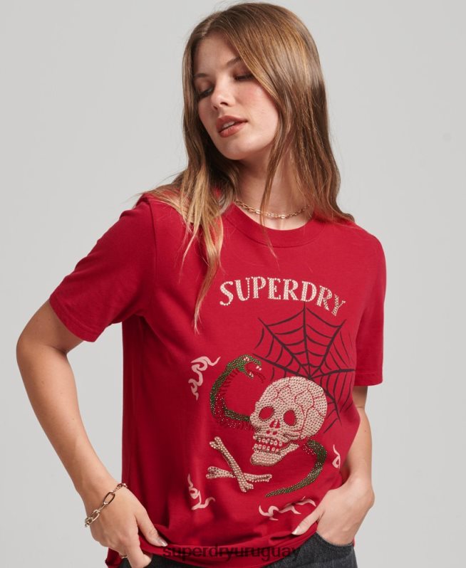 uy Superdry mujer suika camiseta gráfica rojo DT2N8Z2798 ropa