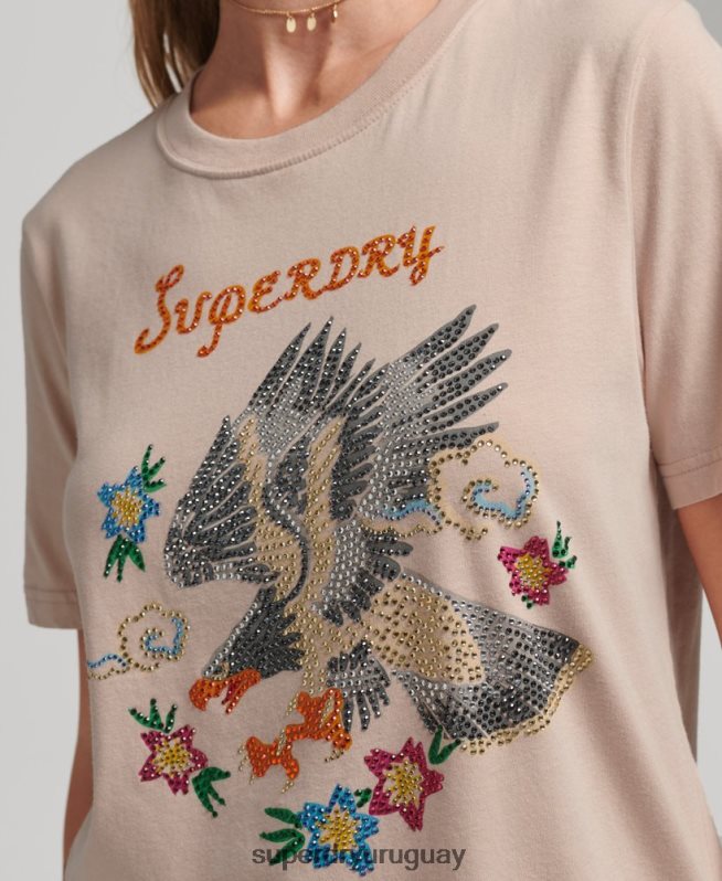 uy Superdry mujer suika camiseta gráfica rosa DT2N8Z2624 ropa
