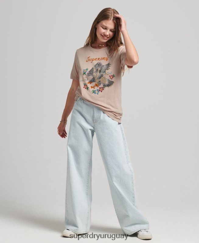 uy Superdry mujer suika camiseta gráfica rosa DT2N8Z2624 ropa