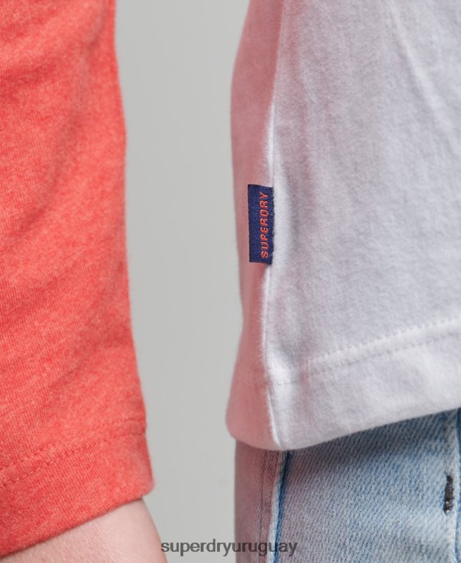 uy Superdry mujer top de manga larga de béisbol vintage de algodón orgánico coral DT2N8Z6658 ropa