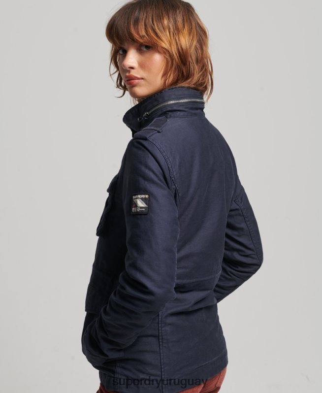 uy Superdry mujer Chaqueta militar con forro de borreguito Rookie azul DT2N8Z5667 ropa