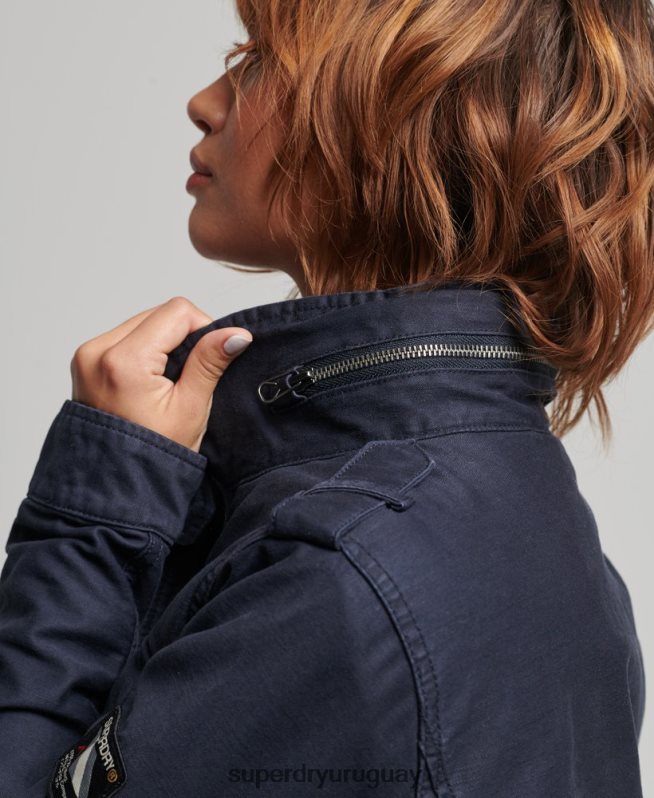 uy Superdry mujer Chaqueta militar con forro de borreguito Rookie azul DT2N8Z5667 ropa