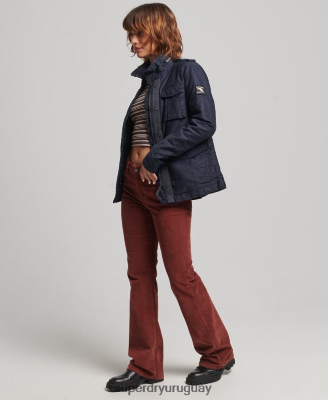 uy Superdry mujer Chaqueta militar con forro de borreguito Rookie azul DT2N8Z5667 ropa