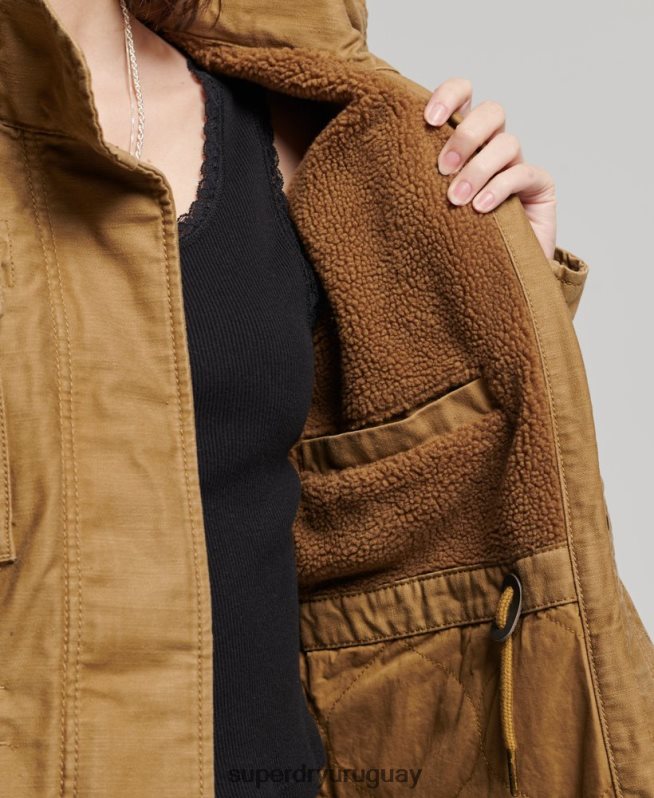 uy Superdry mujer Chaqueta militar con forro de borreguito Rookie broncearse DT2N8Z5672 ropa