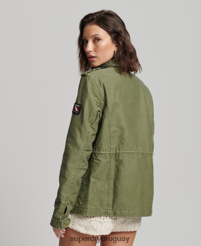 uy Superdry mujer Chaqueta militar con forro de borreguito Rookie caqui DT2N8Z5416 ropa