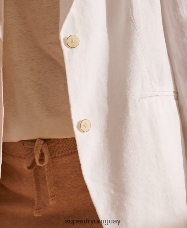 uy Superdry mujer blazer de cáñamo de edición limitada blanco DT2N8Z5540 ropa