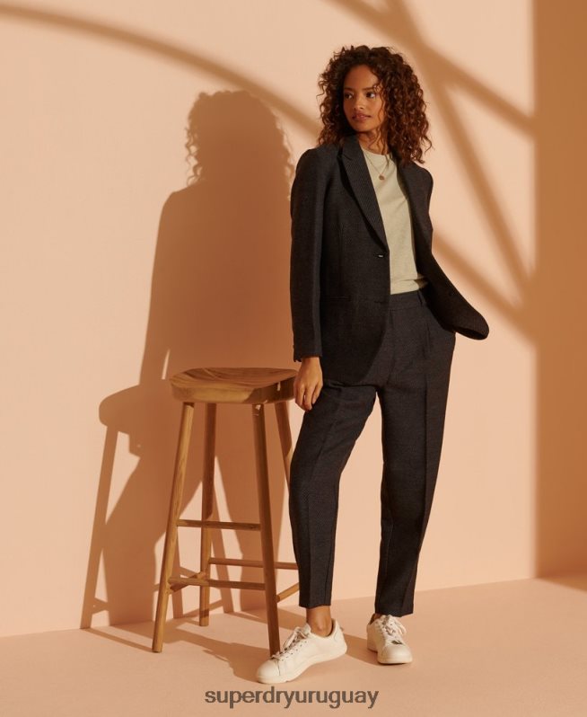 uy Superdry mujer blazer de lana de edición limitada negro DT2N8Z5475 ropa