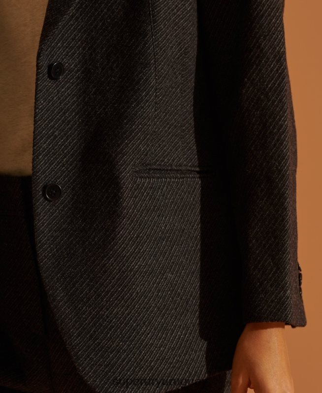 uy Superdry mujer blazer de lana de edición limitada negro DT2N8Z5475 ropa