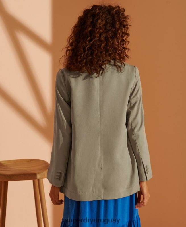 uy Superdry mujer blazer de tencel edición limitada beige DT2N8Z5531 ropa