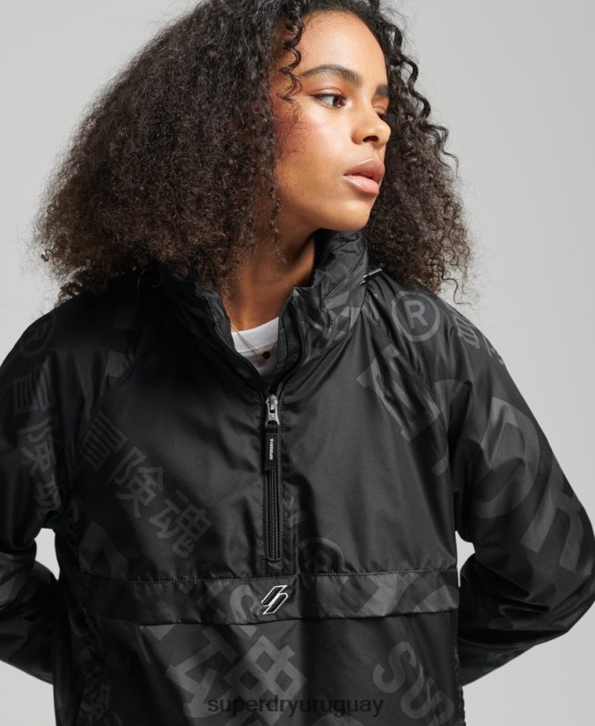 uy Superdry mujer código esencial gráfico sobrecarga negro DT2N8Z5602 ropa