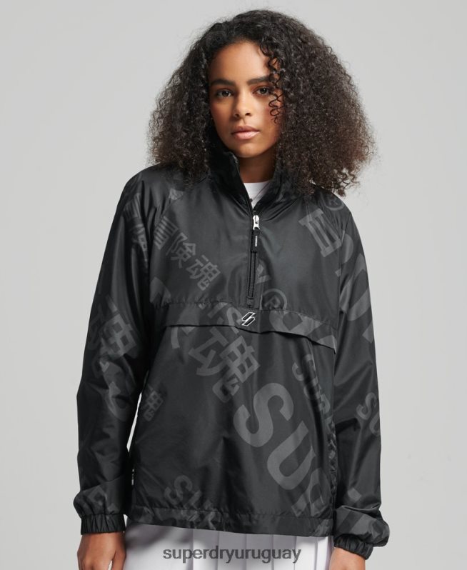 uy Superdry mujer código esencial gráfico sobrecarga negro DT2N8Z5602 ropa