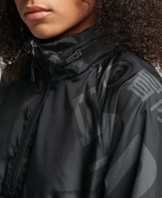 uy Superdry mujer código esencial gráfico sobrecarga negro DT2N8Z5602 ropa