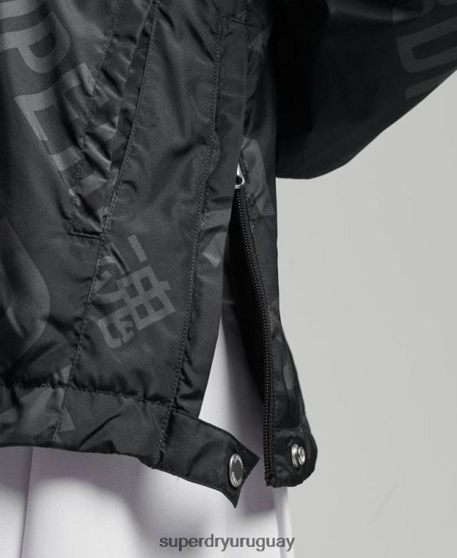 uy Superdry mujer código esencial gráfico sobrecarga negro DT2N8Z5602 ropa