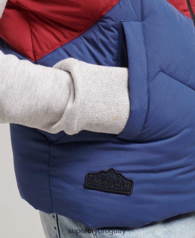 uy Superdry mujer chaleco acolchado con panel retro Armada DT2N8Z5502 ropa
