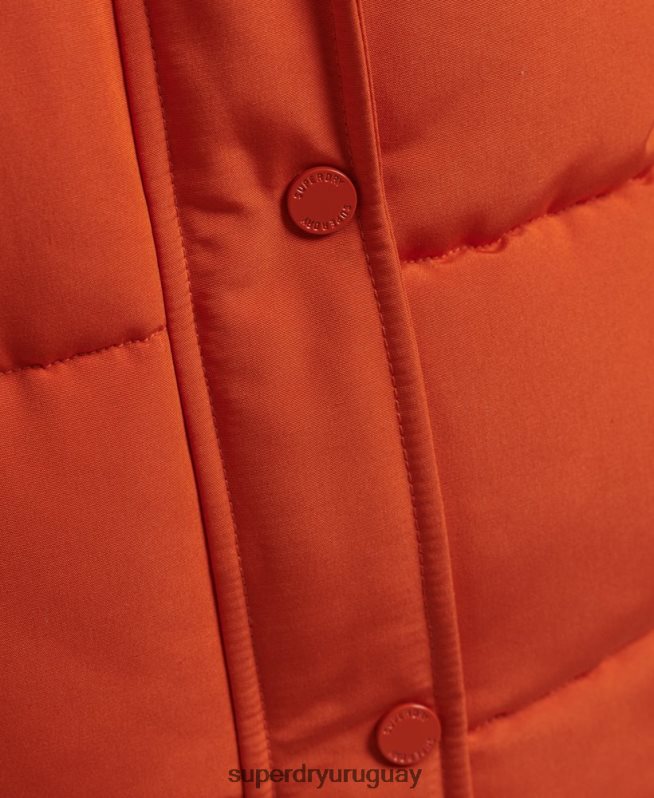 uy Superdry mujer chaleco de piel sintética everest naranja DT2N8Z3592 ropa