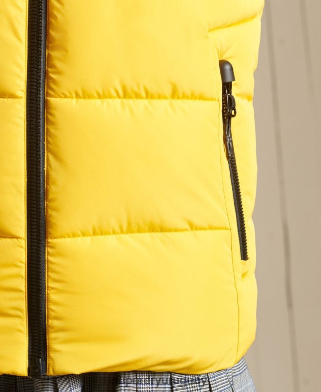 uy Superdry mujer chaleco deportivo acolchado oversize amarillo DT2N8Z5565 ropa