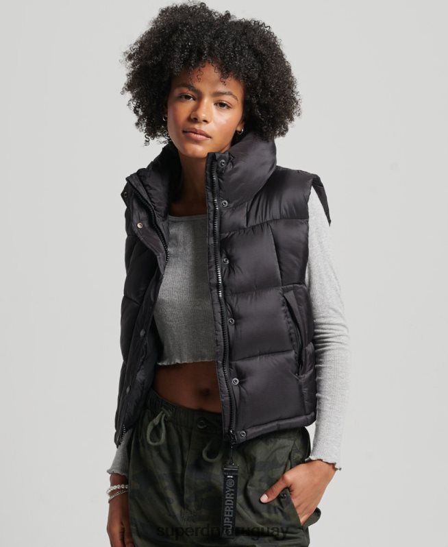 uy Superdry mujer chaleco sport montaña negro DT2N8Z5646 ropa