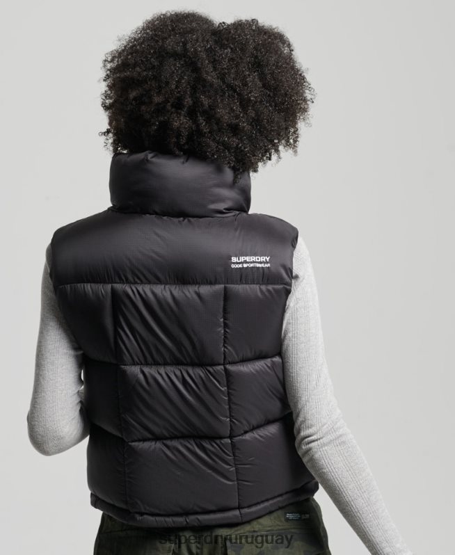 uy Superdry mujer chaleco sport montaña negro DT2N8Z5646 ropa