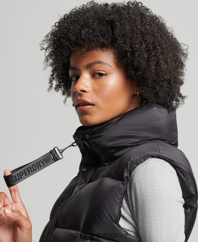 uy Superdry mujer chaleco sport montaña negro DT2N8Z5646 ropa