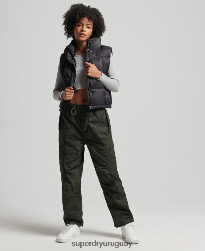 uy Superdry mujer chaleco sport montaña negro DT2N8Z5646 ropa