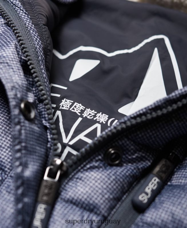 uy Superdry mujer chamarra Super Fuji de piel sintética con chevron gris claro DT2N8Z3829 ropa