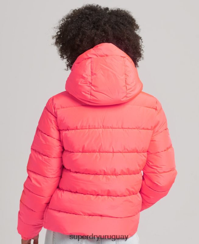 uy Superdry mujer chamarra acolchada Spirit Sports con capucha coral DT2N8Z3698 ropa