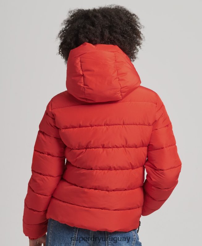uy Superdry mujer chamarra acolchada Spirit Sports con capucha rojo DT2N8Z3612 ropa