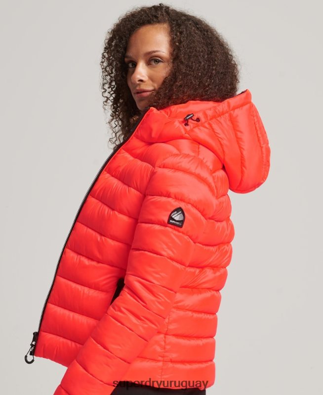 uy Superdry mujer chamarra acolchada clásica con capucha coral DT2N8Z3790 ropa