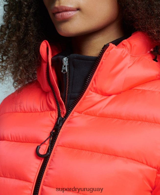 uy Superdry mujer chamarra acolchada clásica con capucha coral DT2N8Z3790 ropa