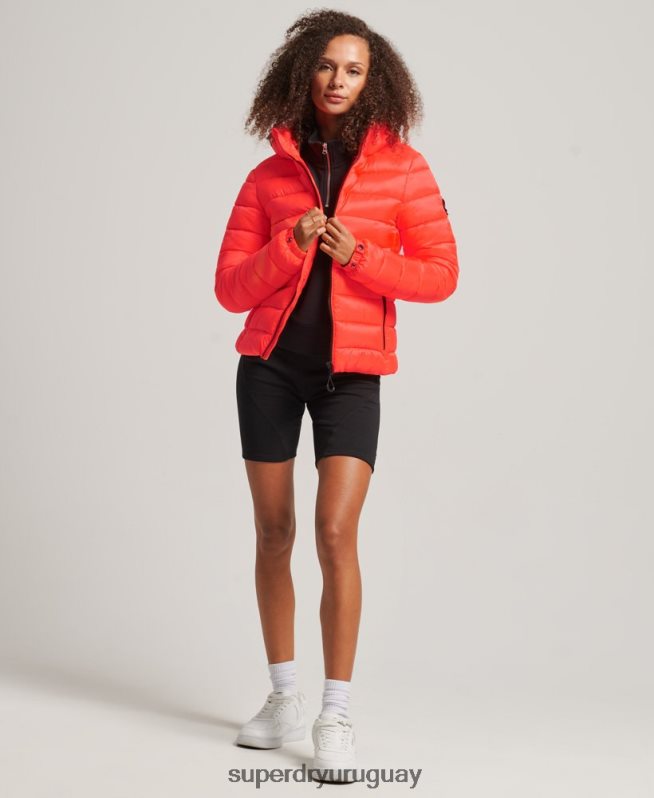 uy Superdry mujer chamarra acolchada clásica con capucha coral DT2N8Z3790 ropa
