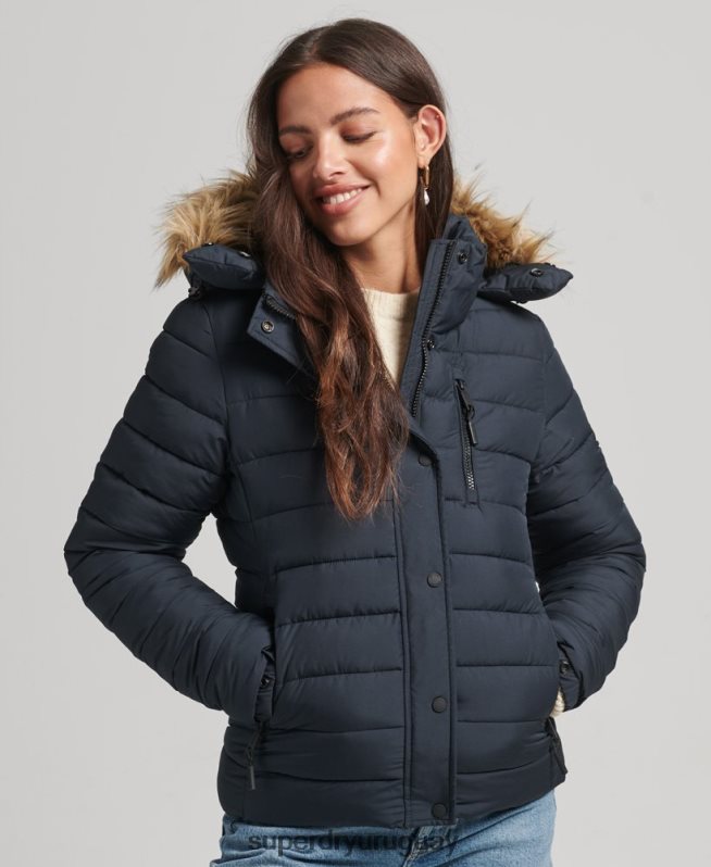 uy Superdry mujer chamarra acolchada corta con capucha Armada DT2N8Z3640 ropa