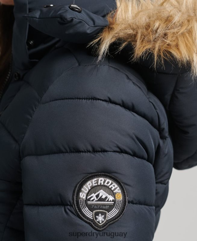 uy Superdry mujer chamarra acolchada corta con capucha Armada DT2N8Z3640 ropa