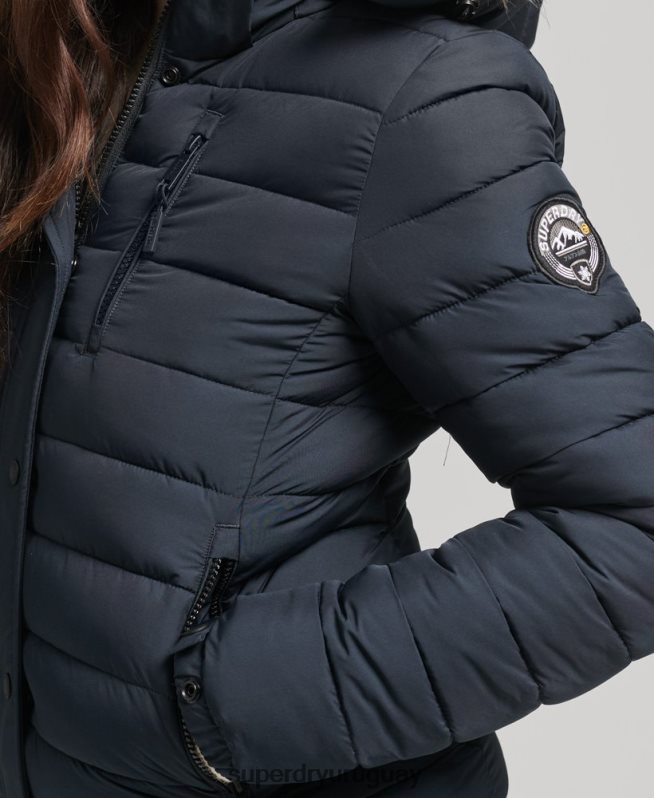 uy Superdry mujer chamarra acolchada corta con capucha Armada DT2N8Z3640 ropa