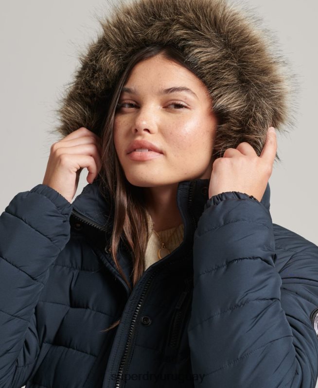 uy Superdry mujer chamarra acolchada de pelo sintético con capucha Armada DT2N8Z3605 ropa