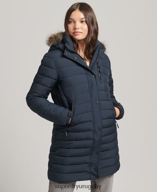 uy Superdry mujer chamarra acolchada de pelo sintético con capucha Armada DT2N8Z3605 ropa